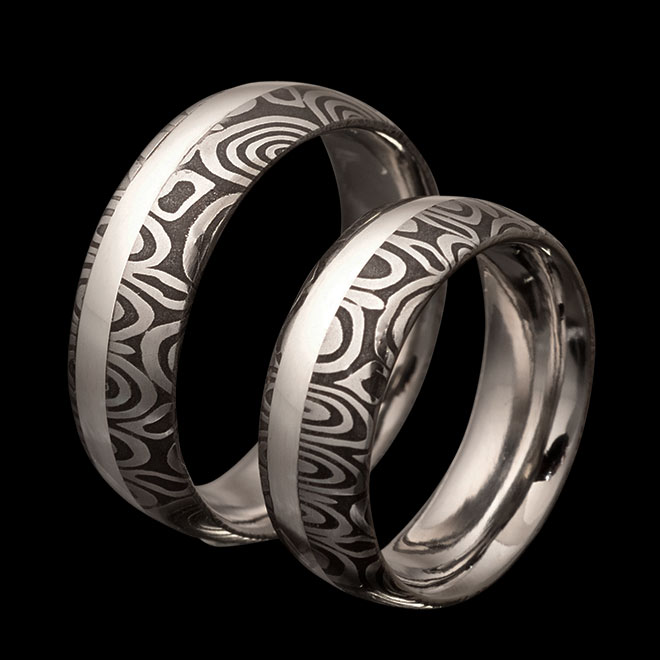 Trauringe Eos + Silver Inlay